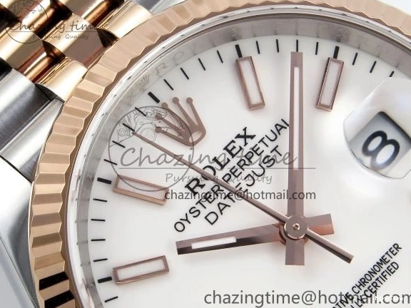 MiroTime 1222 DateJust 36 126231 APF 1:1 Best Edition 904L Steel White Sitck Dial on SS RG Jubilee Bracelet VR OnTrend 1589